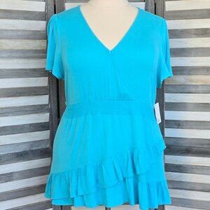 Smocked Waist Surplice Tunic | 89th & Madison | 1X